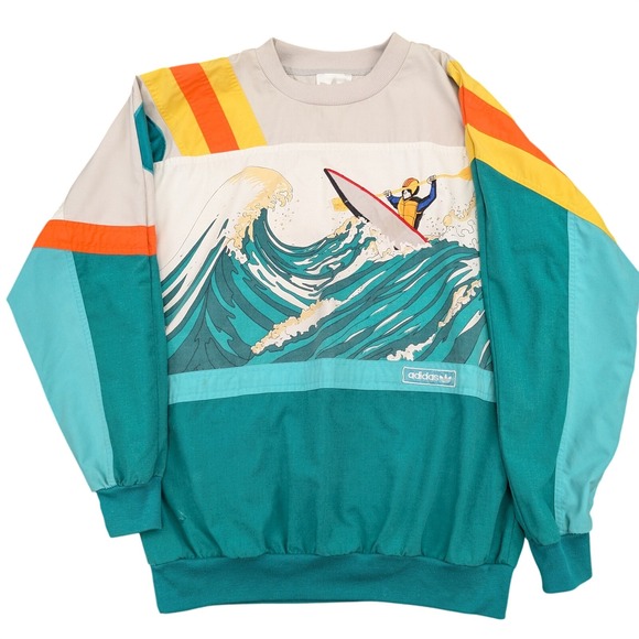 adidas Other - Vintage Adidas Amuza River Kayaking Graphic Sweatshirt Teal Orange Mens XL